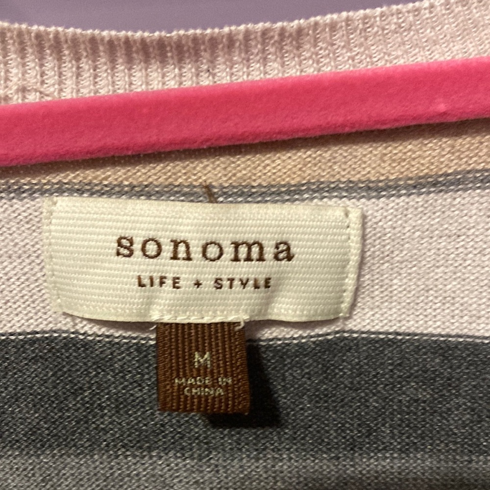 Sonoma tan stripped sweater. Women’s medium.